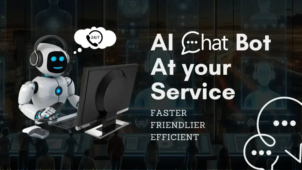 AI chatbot in service, providing customer support with a friendly and efficient approach